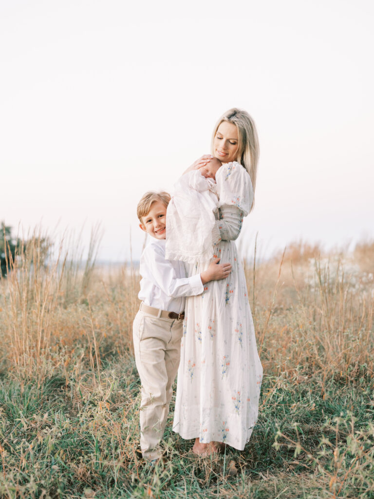 Fall family portrait by Birmingham family photographer showcasing autumn colors